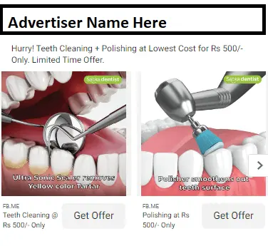 Dentist Facebook Ad Example